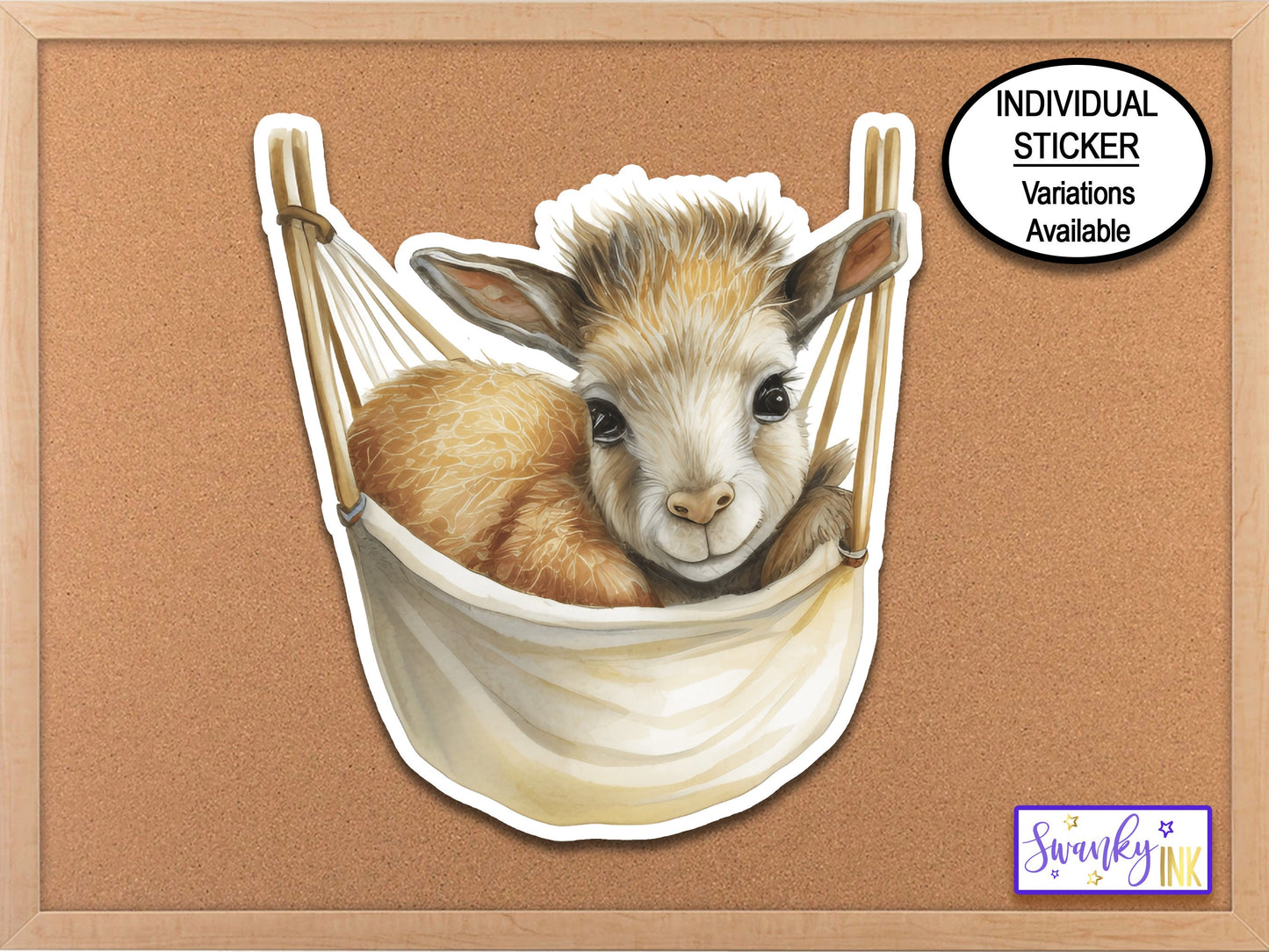 Sheep in Hammock Sticker, Water Bottle Sticker, Journal Stickers, Laptop Stickers, Camping Sticker, Cozy Sticker, Cute Farm Animal Sticker