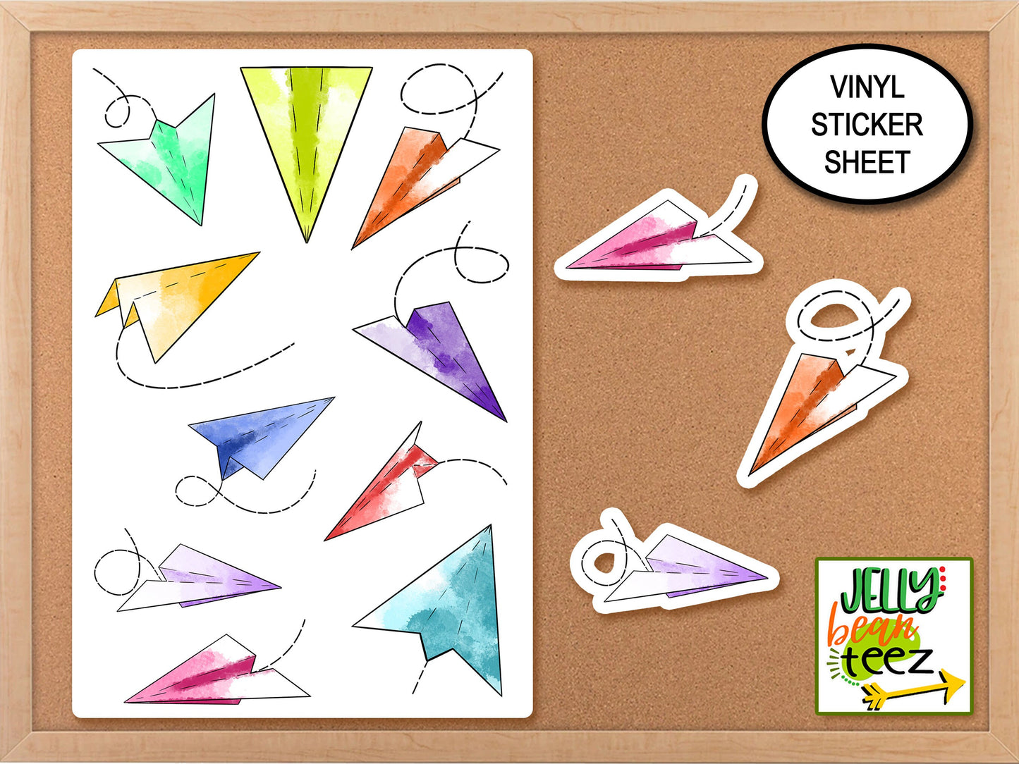 Airplane Sticker Sheet, Paper Plane Journaling Stickers, Work Stickers, Boys Birthday Gift, Funny School Teacher Stickers, Journal Stickers