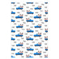 Oink Baa Moo Retro Blue Truck Farm Animals Gift Wrap Paper, 1st Birthday Gift for Kids, Baby Shower Gift Wrapping Paper Roll, Cute Gift Wrap