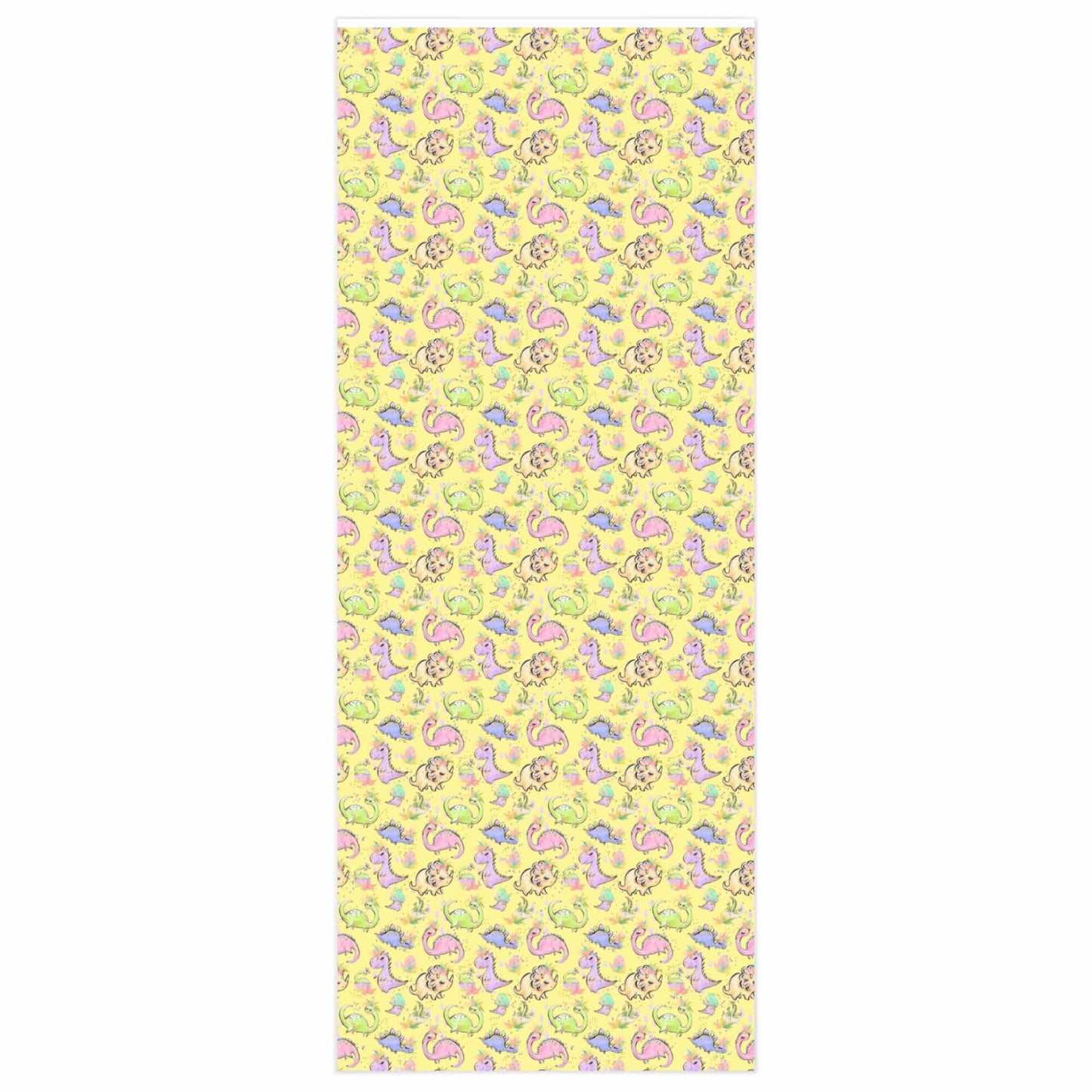 Yellow Dinosaur Pattern Gift Wrap Paper, Girl Dinosaur Print Love Gift, Dinosaur Art, Gift Wrapping Paper, Dinosaur Gifts, Baby Girl Gifts