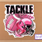 Tackle Cancer Football Breast Cancer Ribbon Sticker, Pink Sticker, Planner Stickers, Breast Cancer Gift, Leopard Print Sticker, Laptop Decal