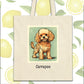 a bag with a picture of a dog on it