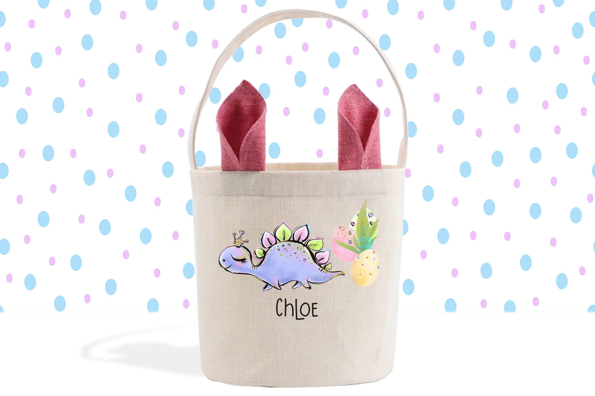a small bag with two little dinosaurs on it
