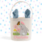 a bag with a bunny and a butterfly on it