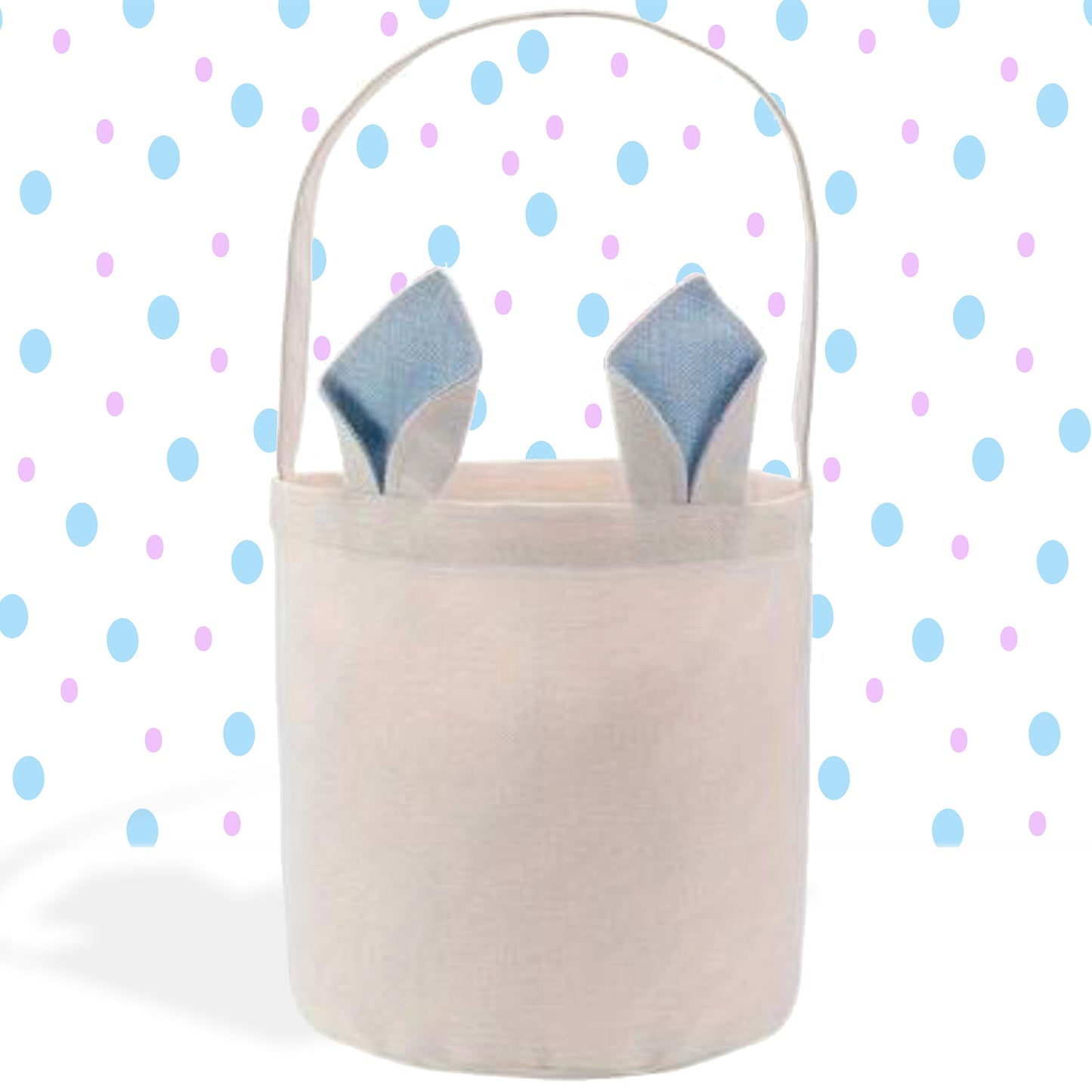 Boy's Easter Basket, Blue Bunny Ears, Cute Easter Gift Basket, Custom Easter Pail, Personalized Name, Easter Bunny Bag, Linen Basket for Boy