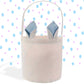 Boy's Easter Basket, Bunny Ears, Easter Gift Basket, Easter Basket Personalized, Easter Bunny Bag, Blue Ears, Custom Linen Basket for Boys