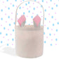 Tractor Easter Eggs, Boy's Easter Basket, Blue Bunny Ears, Gift Basket, Custom Easter Pail, Personalized Easter Bunny Bag, Boys Linen Basket