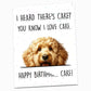 a happy birthday card with a dog&#39;s face